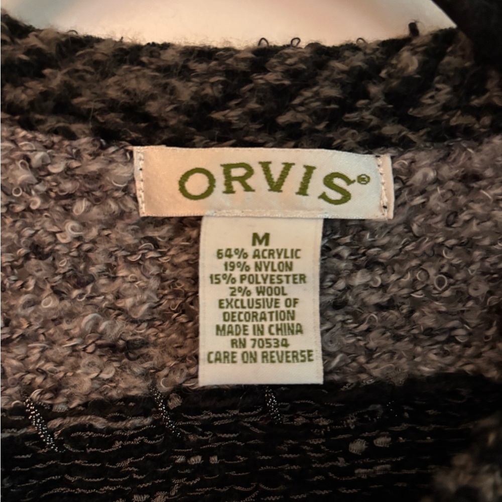 Orvis Patchwork Knit Button Cardigan Sweater | Si… - image 4